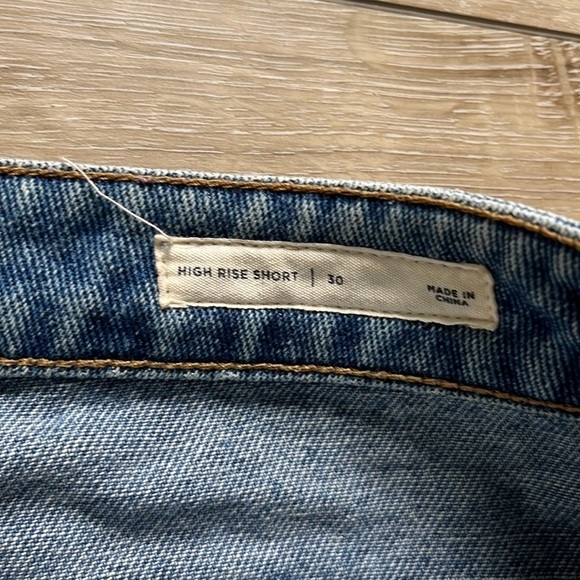 PacSun High Rise Distressed Blue Denim Jean Shorts - Picture 5 of 10